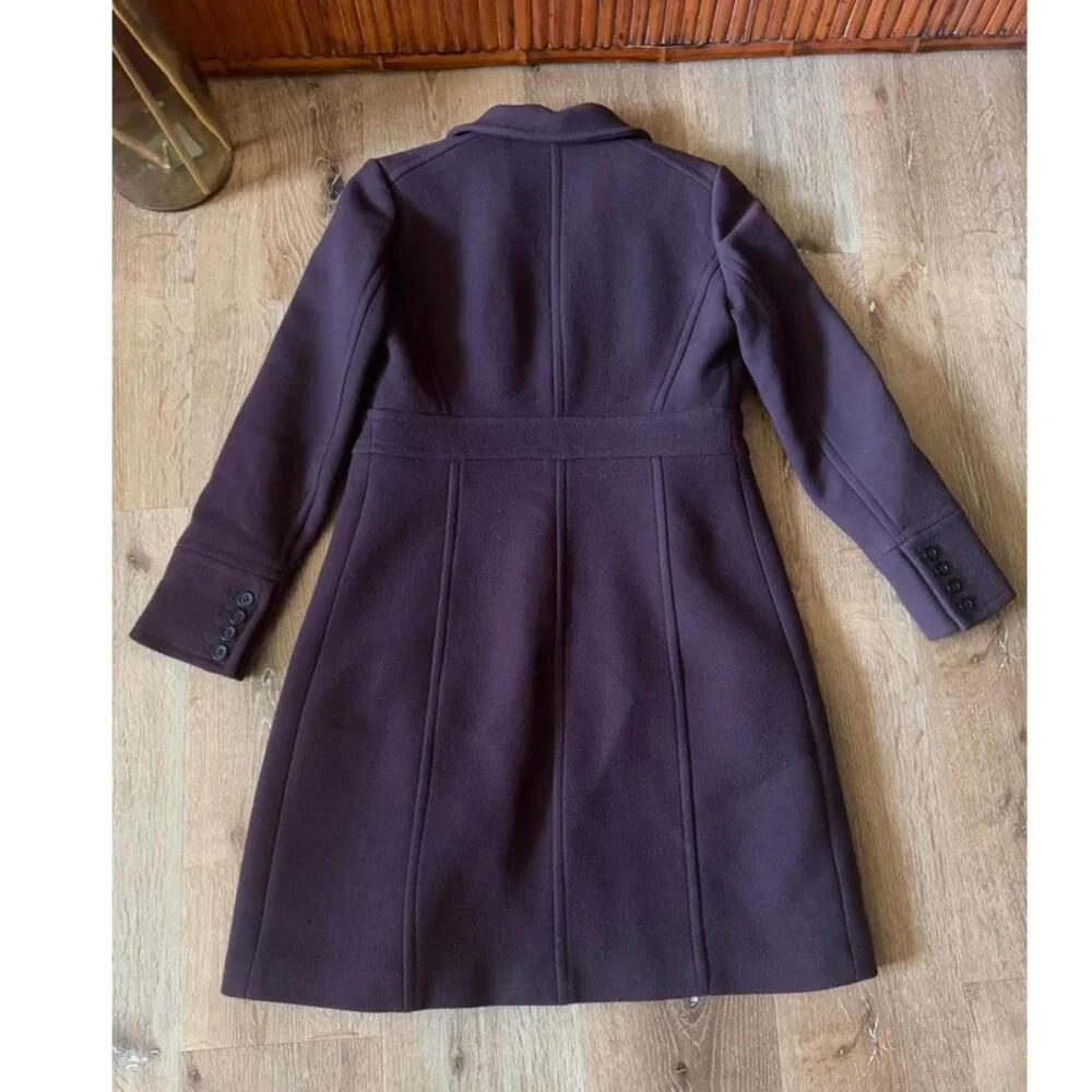 J. Crew Women's Dark Plum Wool Pea Coat - Picture 5 of 6